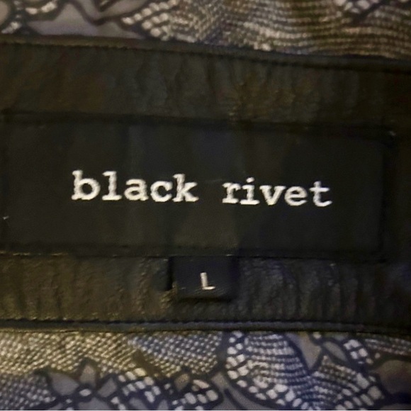 Vintage Black Rivet Women's Black Genuine Leather Jacket - Picture 2 of 6